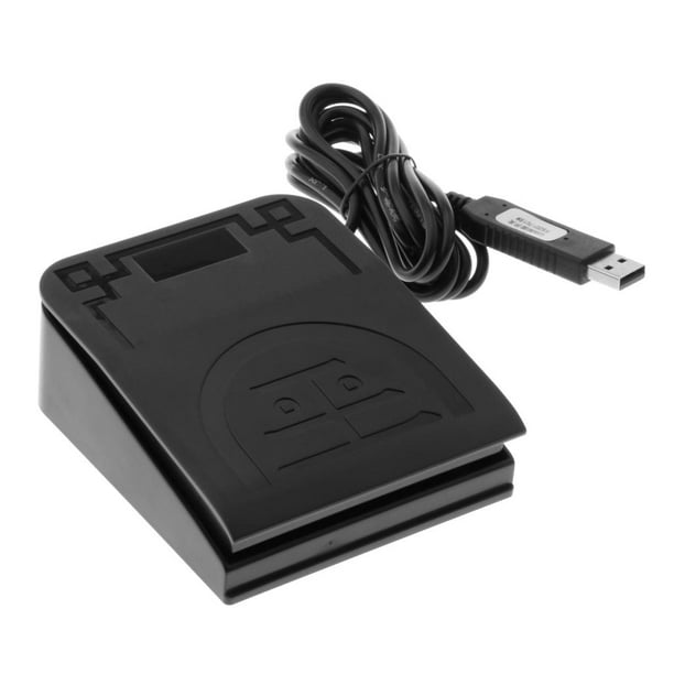 Interruptor de pie de triple acción USB para PC (negro)