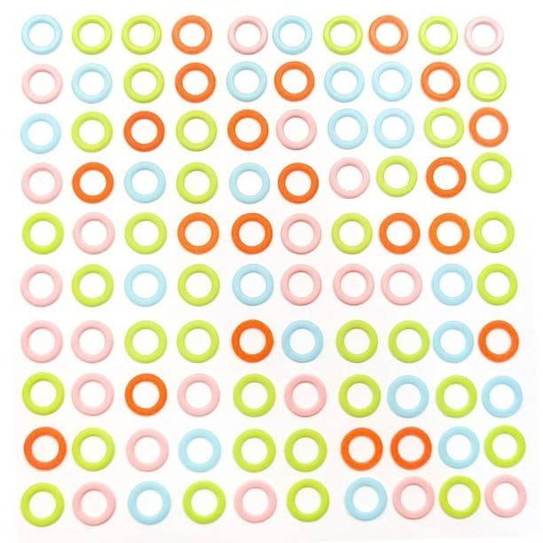Marcador de punto, 120 marcadores de crochet, 10 anillos de colores,  marcadores de punto entrelazados Rojo Verde