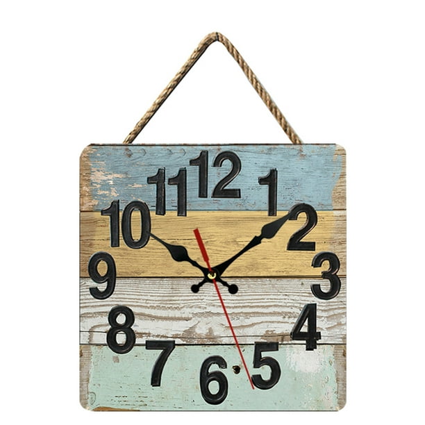 Reloj de pared vintage, 12 pulgadas, funciona con pilas, reloj de pared  retro, silencioso, sin tictac, decorativo para cocina, sala de estar,  oficina