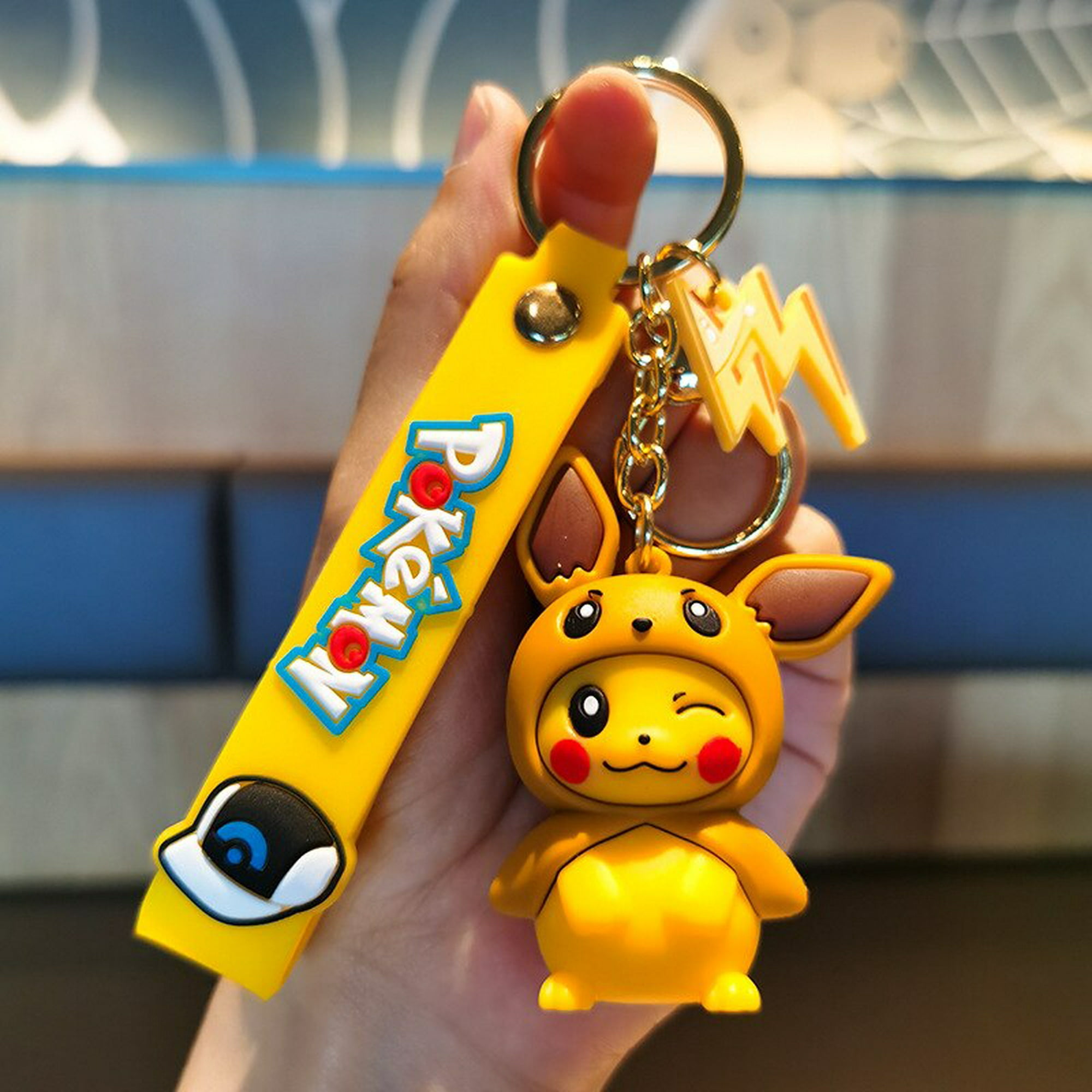 Kawaii Pokemon llavero lindo dibujos animados Pikachu llaveros coche llavero  muñeca mochila colgante adornos accesorios joyería regalos xuanjing unisex
