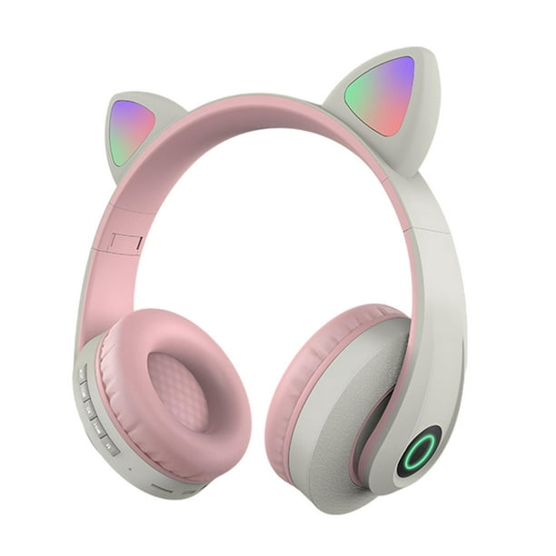 Auriculares Bluetooth 5,0 Klack Con Orejas De Gato - Rosa - Niños  Adolescentes