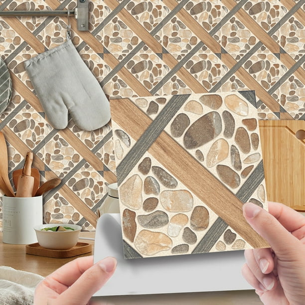 Adhesivos para azulejos, 24 piezas Adhesivo para azulejos de pared de  mosaico autoadhesivo Azulejos autoadhesivos Azulejos de bricolaje para el  hogar Baño Cocina (10x10cm) TUNC Sencillez