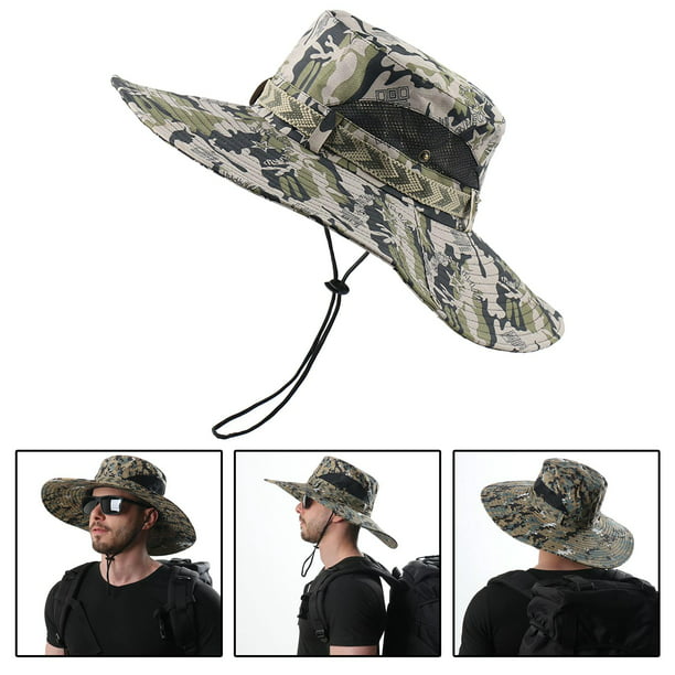 Sombrero de sol para hombre, sombrero de cubo de camuflaje con protección  de , pesca al aire libre plegable Camuflaje estrella gris Yuyangstore  Sombrero de sol para hombre