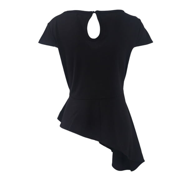  Camiseta negra para mujer, manga abombada, cuello cuadrado,  malla para mujer, camisas de manga larga a la moda, Negro - : Ropa, Zapatos  y Joyería
