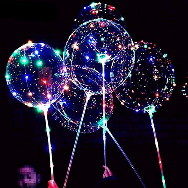 5 globos luminosos, globos LED con globos de palo, globos LED de colores, globos  LED de helio, luces Ormromra WL-00134