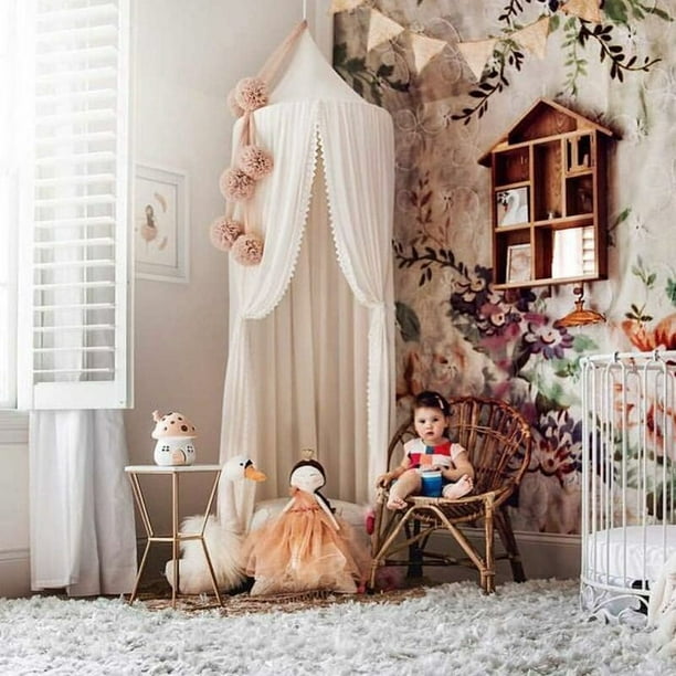 Dosel para cama infantil, decoración habitación infantil en forma de  cúpula, algodón, mosquitera, carpas Juegos de Princesas para niños,  decoración habitación para el bebé 