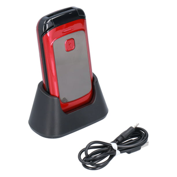 Teléfono Celular Senior, 2G Flip Teléfono Móvil Abatible para Personas  Mayores con Botones Grandes, Pantalla Táctil de 2,4 Pulgadas, Doble SIM,  SOS Botón, con una Base de Carga(Rojo) Ecomeon no