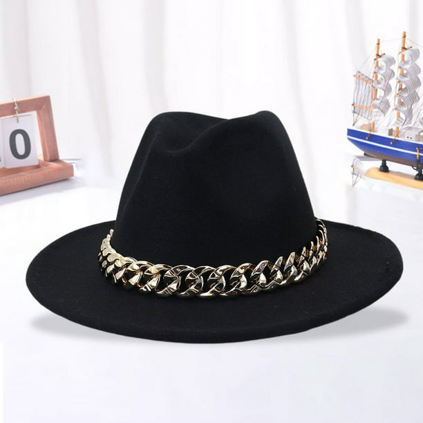 2 sombreros Fedora de para caballero con cadena dorada Macarena Sombrero de  fieltro