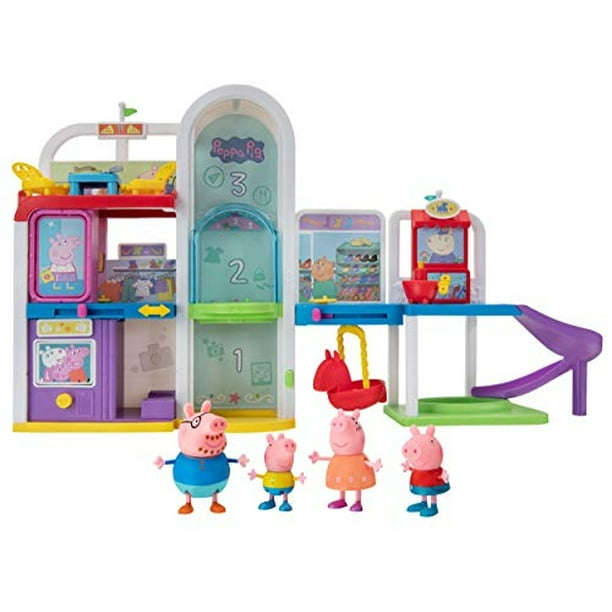 Peppa Pig Shopping Mall con familia, incluye 1 juego de centro comercial  conectable, juguete de 4 personajes Peppa Pig Peppa Pig