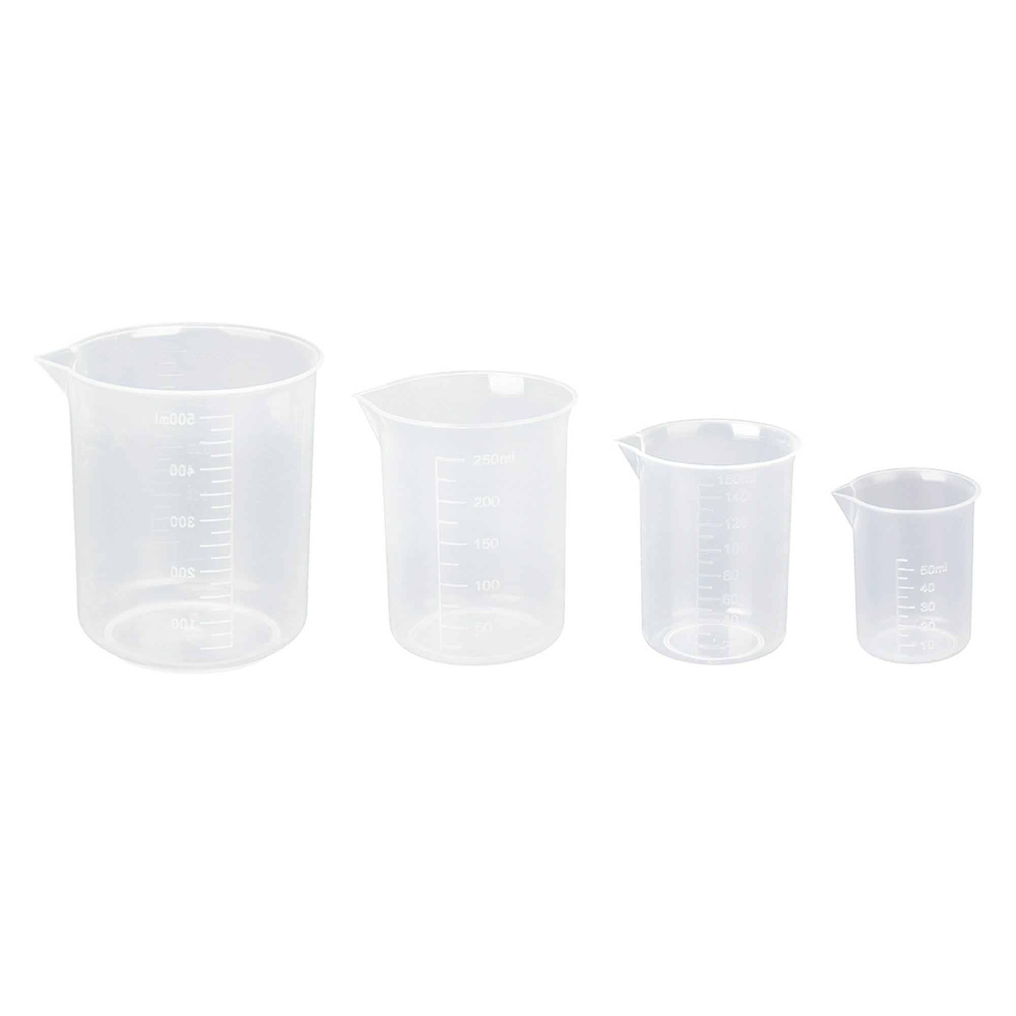  uxcell Vaso medidor de plástico PP de 8.5 fl oz transparente  con mango para líquidos de cocina de laboratorio, 3 unidades : Industrial y  Científico