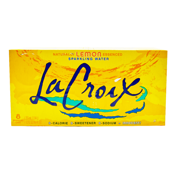 Agua gasificada La Croix Core sabor limón amarillo 8 latas de 355 ml c/u