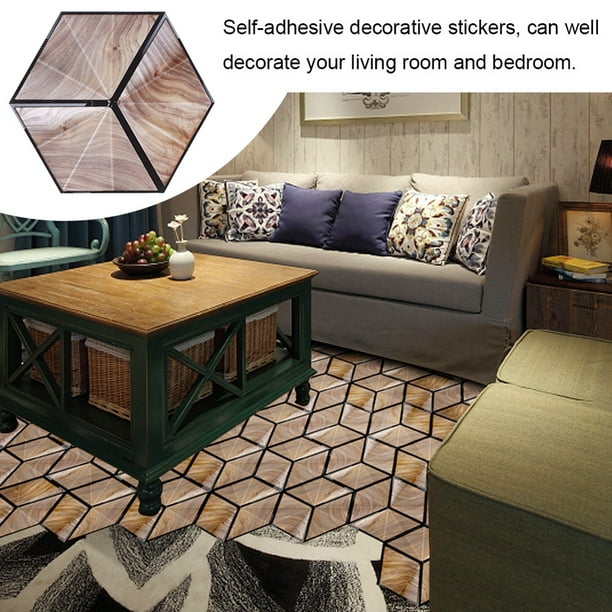 Azulejos hexagonales de cerámica y madera - Vinilo para suelos