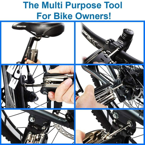  Multiherramienta de bicicleta de acero inoxidable,Herramienta  plegable 17 en 1 para hombres,Herramienta de bolsillo con destornillador y  llave : Todo lo demás