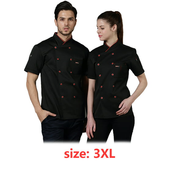 Uniforme de chef de algodón Camisas de manga corta de verano para hombres Chaqueta de chef Delantal Inevent HA012099-05 | Aurrera en línea