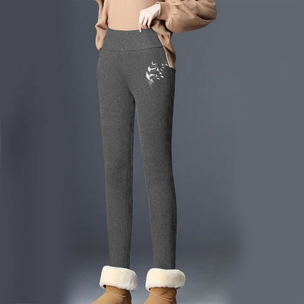 Gibobby Pantalones para el frío de mujer Leggings con estampado informal de  invierno para mujer, pan Gibobby