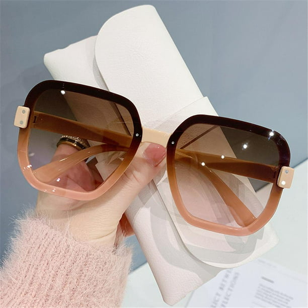  Gafas de sol para mujer, con montura grande, lentes de