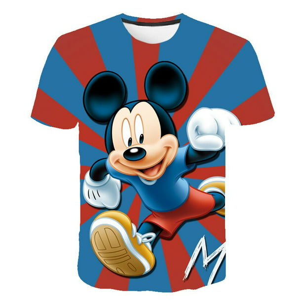  Lindas camisetas de Mickey Mouse para niña, camiseta de dibujos animados para niñas, camisetas, ropa para niños, ropa para niños, serie de Disney, Top informal Tees7T Gao Jinjia LED