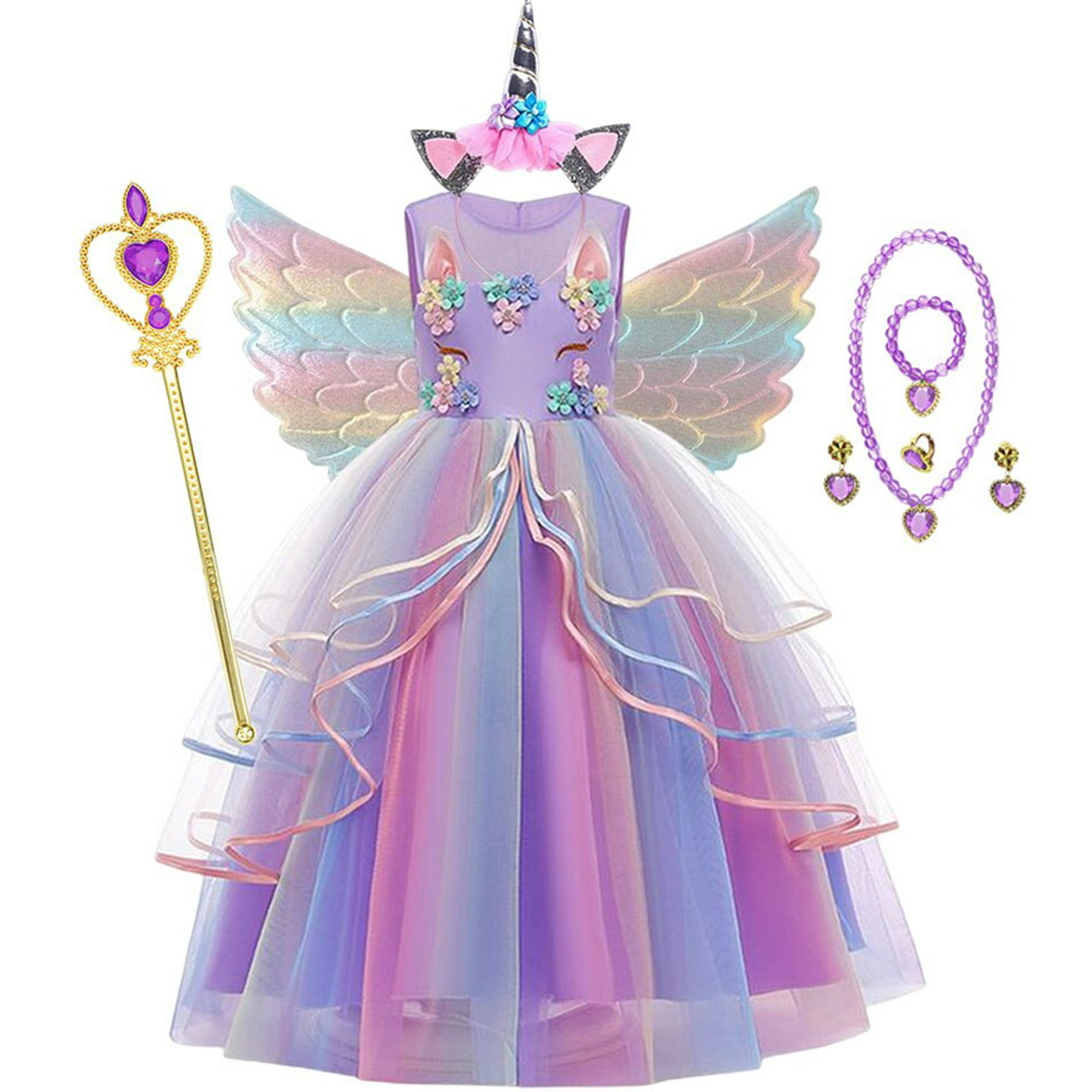 Disfraz de niña unicornio arcoíris, conjunto de traje de cumpleaños de  unicornio arcoíris, disfraz de mi pequeño pony, cosplay MLP, diadema de  unicornio adulto -  México