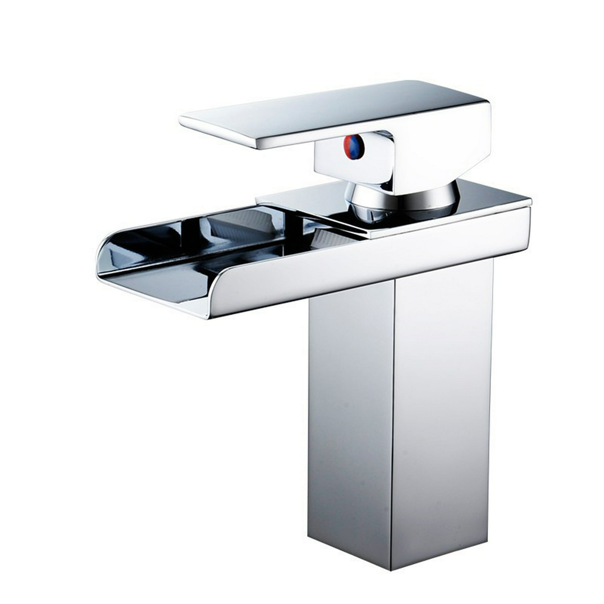 Grifo Lavabo tipo Cascada Monomando Mezclador Ajustable de Caliente y Frío