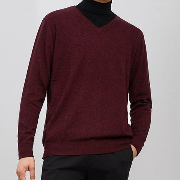 Suéter hombre Jersey Color sólido Jersey Suave Cálido Punto Top