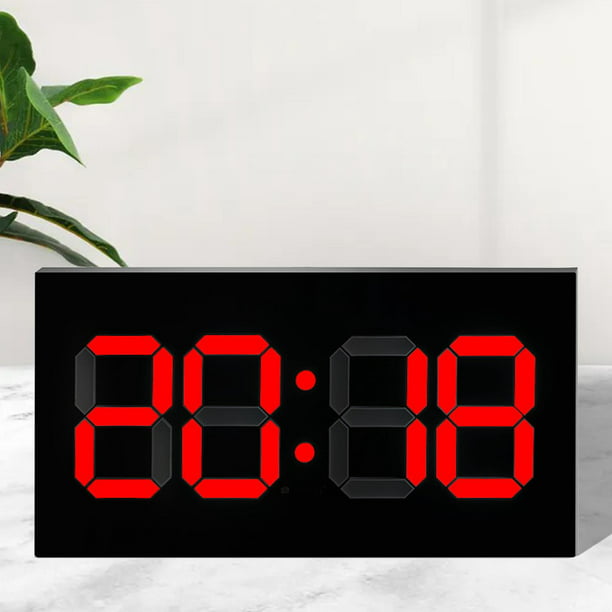 Reloj digital, reloj de pared digital para decoración de sala de estar,  reloj despertador de escritorio para dormitorio, reloj de pared grande con  control remoto, atenuador de brillo automático, reloj LED con