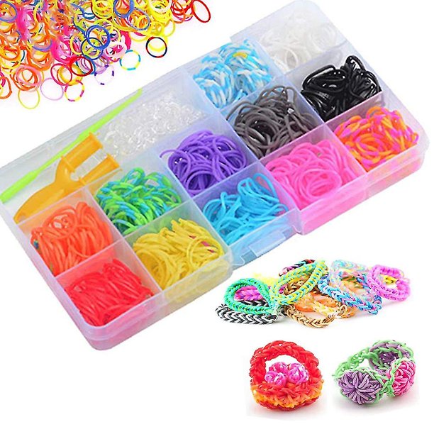 Set para hacer pulseras manillas de juguete telar hilos de colores - Canela  Hogar