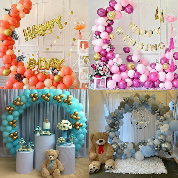 10 piezas Palo de aro circular para globos, palo de soporte de globos  blancos de plástico, accesorio de decoración de globos para fiesta de  cumpleaños