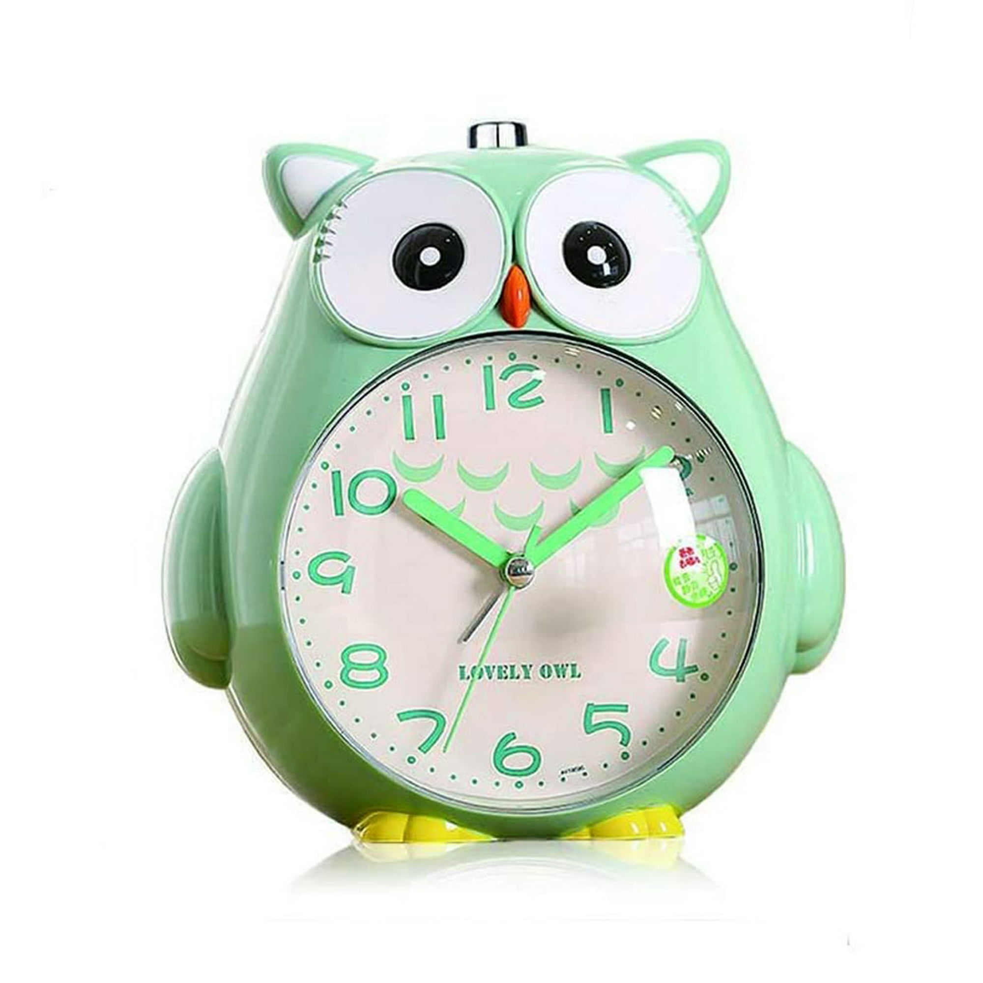 Reloj despertador infantil con luz nocturna atenuable, lindo Rojo Verde