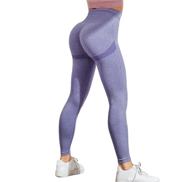 Pantalones de yoga deportivos de cintura alta Entrenamiento Mujeres Push UP  Gym Leggings (Púrpura XL) Likrtyny Para estrenar