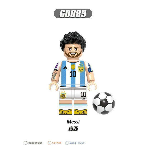 Minifiguras De Fútbol Lego Bloques De Construcción Messi Ronaldo Neymar  Mbappe Figuras Juguete