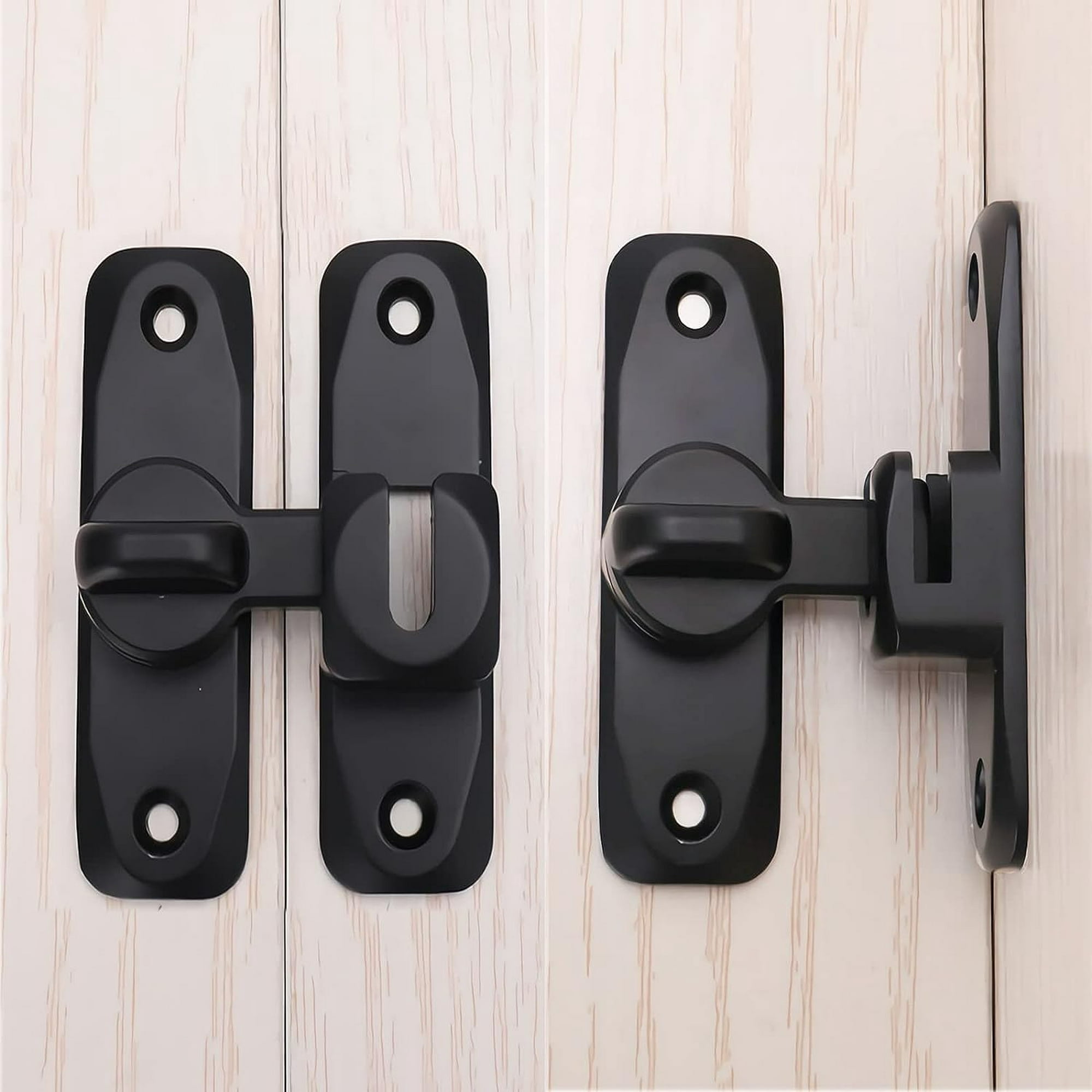 Cerradura de puerta corrediza de granero abatible de 180 grados para  privacidad – Cerraduras de puerta de granero seguras y pestillos para  puerta de