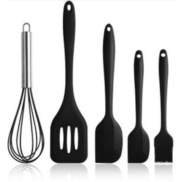 Juego de utensilios de cocina de silicona, 5 herramientas de cocina  antiadherentes resistentes al ca…Ver más Juego de utensilios de cocina de