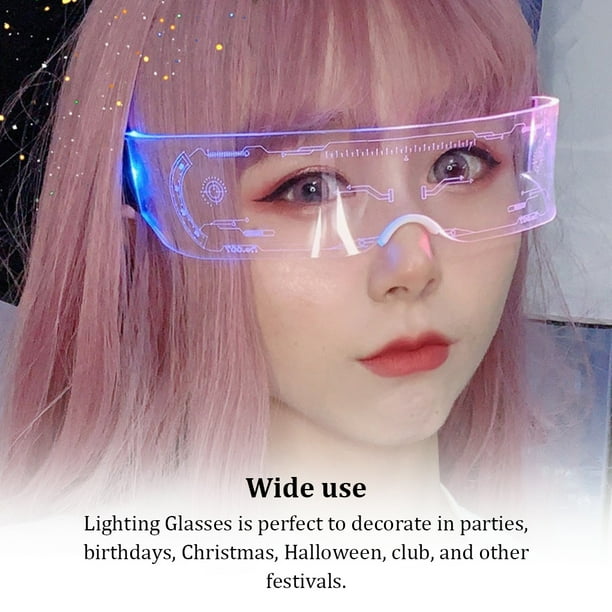 Guardurnaity Gafas LED, luz portátil luminosa, barra de música, gafas de  fiesta, Festival, gafas intermitentes oscuras, accesorios de decoración  Disfraces de disfraces