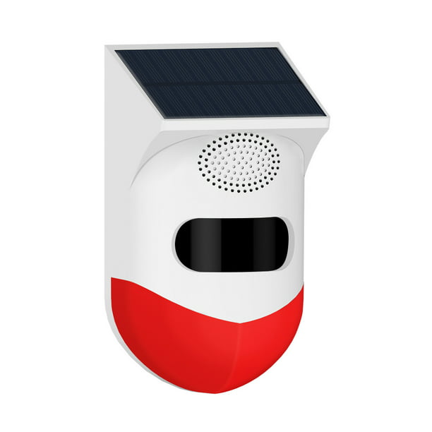 Alarma Sensor de movimiento Alarma de sonido exterior Sirena Alarma solar  con detector de movimiento 129db Sirena de seguridad Luz IP65 Impermeable  para granja, villa, hogar, patio, granero 1 paquete ShuxiuWang  1327537028208