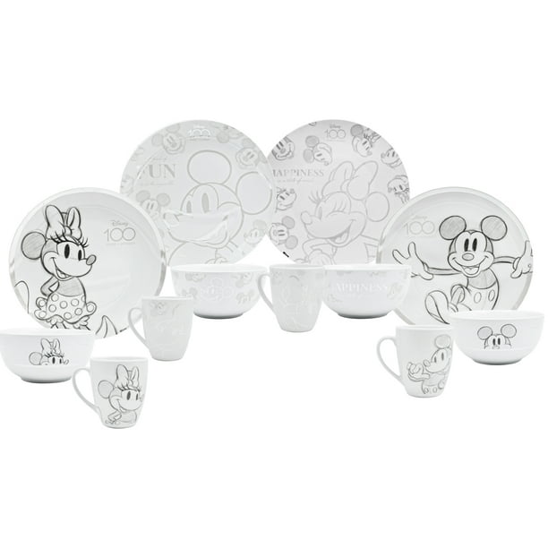 Vajilla de Porcelana 12 Piezas DiseÃ±o ClÃ¡sico ColecciÃ³n Disney 100 Years  Of Wonder, Ambient 21 Vajilla de porcelana Disney 100