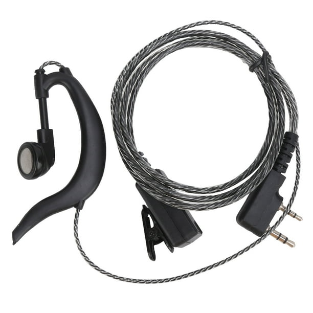 Retevis Auricular de radio de 2 vías con micrófono de 2 pines tipo D Walkie  Talkie compatible con radios bidireccionales Baofeng 888S UV-5R UV-82