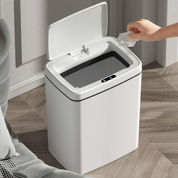 Cubo de basura inteligente Cubo de basura electrónico con tapa Papelera  estrecha Carga USB Cubo de basura automático de gran capacidad para el  hogar