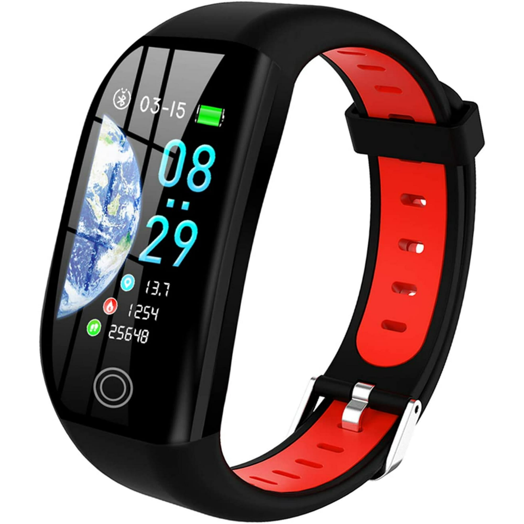 RV Reloj conectado para hombre redondo de color rosa Reloj inteligente  Monitor de ritmo cardíaco Reloj deportivo Podómetro Impermeable IP68  Seguimiento del sueño Reloj inteligente Bluetooth SMS y notificación de  llamadas para