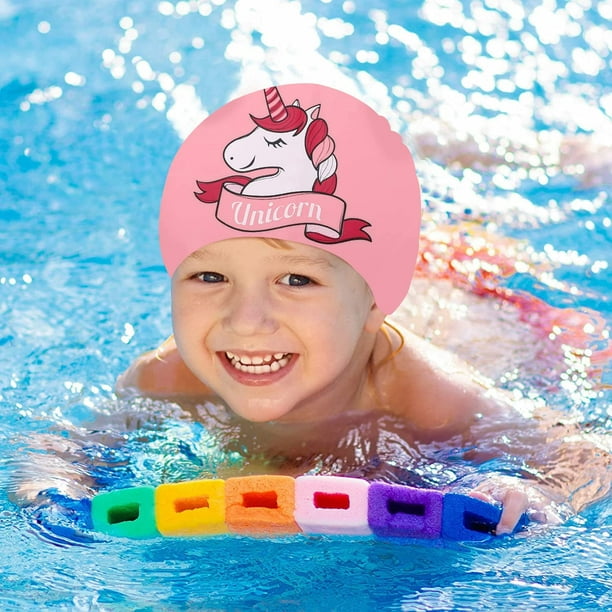 Lindo gorro de natación de silicona de dibujos animados para niños niña  impermeable elástico piscina gorro de baño gorros para cabello largo y  corto (envío gratis)