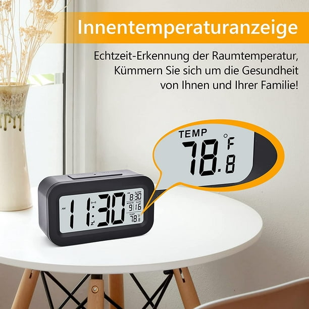 Despertador digital inteligente con botón de repetición de fecha y  temperatura