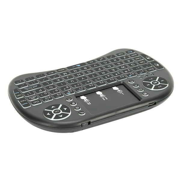 Mini teclado inalámbrico retroiluminado 2,4 GHz distancia de trabajo de 10  metros panel táctil inteligente para PC