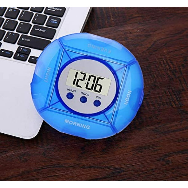 Reloj con pastillero, relojes digitales de negocios de moda para hombres,  pastillero resistente al agua para emergencia, caja EDC para emergencia