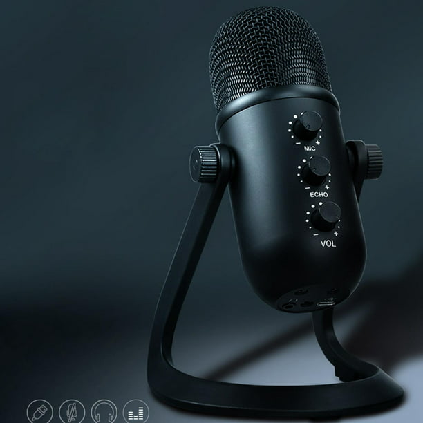 Micrófono de condensador profesion para entretenimiento, sonido de , voz,  escritorio en hogar, micrófono de transmisión vocal para , USB Baoblaze  Estudio USB PC Micrófono
