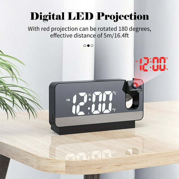 Reloj despertador de proyección LED digital Reloj de mesa Reloj de noche  para dormitorio TFixol Despertador