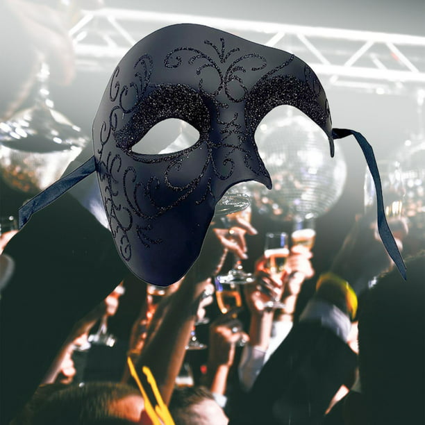 Máscaras de máscaras para hombre, a granel, color negro, máscara veneciana,  baile de máscaras, fiesta de cumpleaños, Mardi Gras