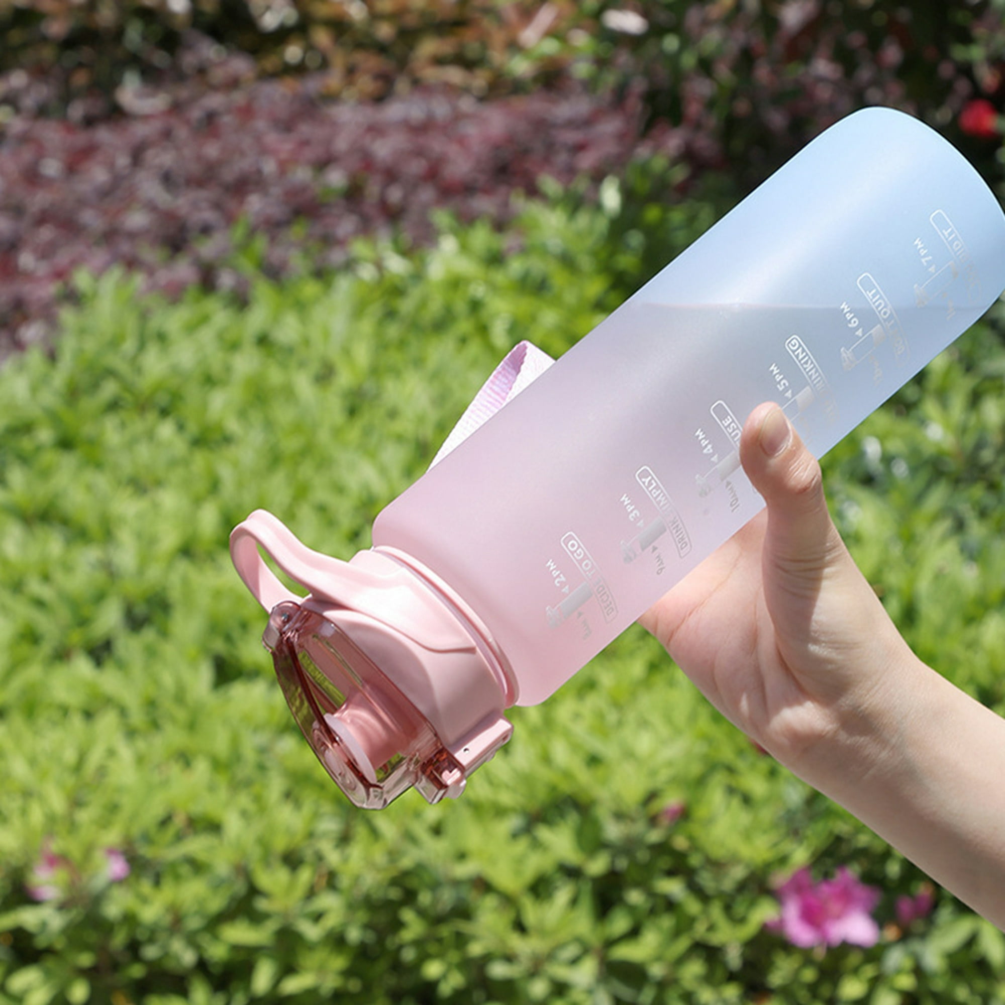 Botella de agua de 2l con marcador de tiempo de paja Vaso de agua