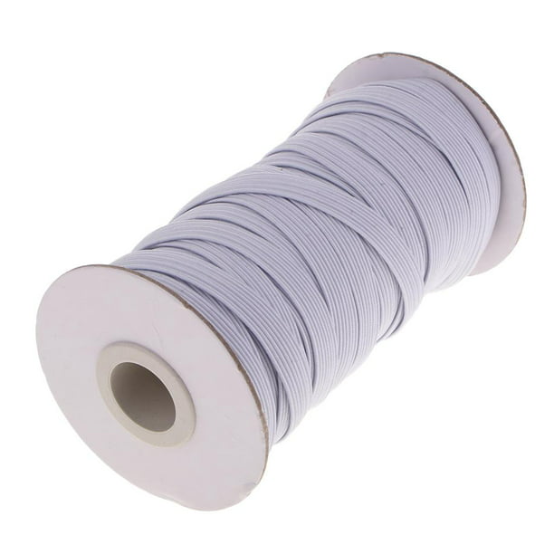 Banda elástica plana para costura, 1/2 pulgada, 50 yardas de alta  elasticidad, cuerda elástica blanca, carrete elástico de punto para coser
