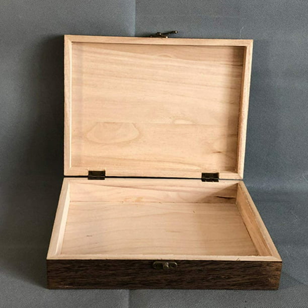Caja de madera con tapa Caja de almacenamiento de madera Caja de madera  decorativa vintage plana Caj Ormromra LKX-1210