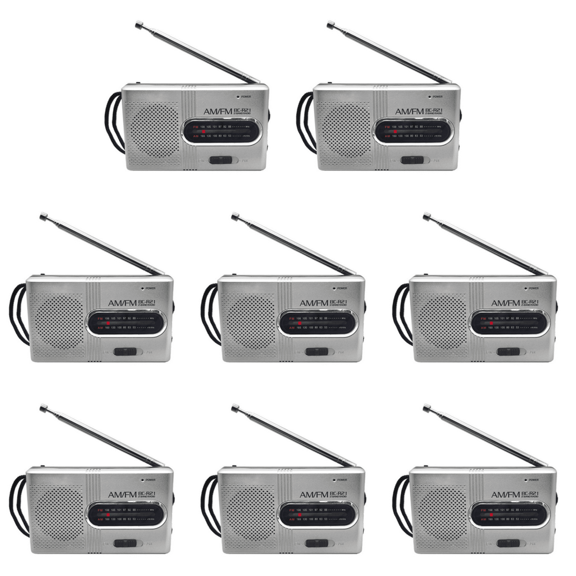 8uds. Mini Radio portátil AM FM Radio antena telescópica Radio estéreo