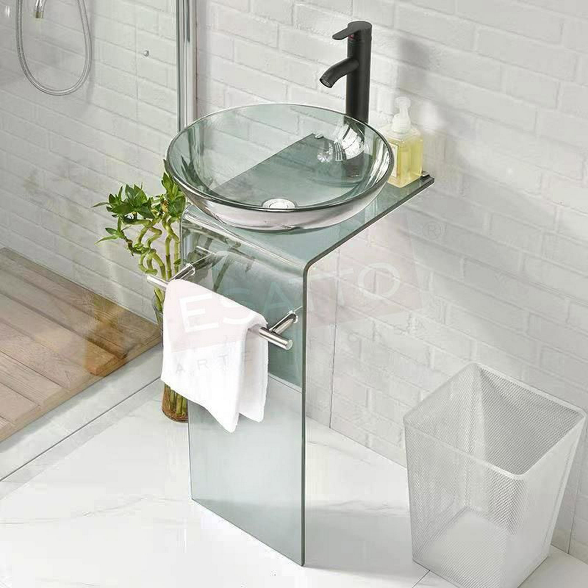 Esatto® mueble lavabo baño cristal temp llave negra mv-011n esatto mueble para baño